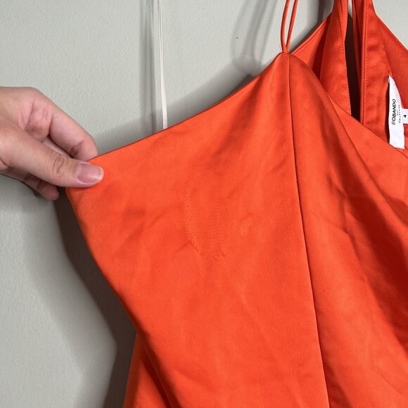 Obando Orange Skinny Strap Satin Tank Top Women's Size 4 - Picture 4 of 8